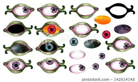 Light Green Fantasy Eye Builder with Colorful Irises Light Green Fantasy Eye Builder with Colorful Irises 142614148