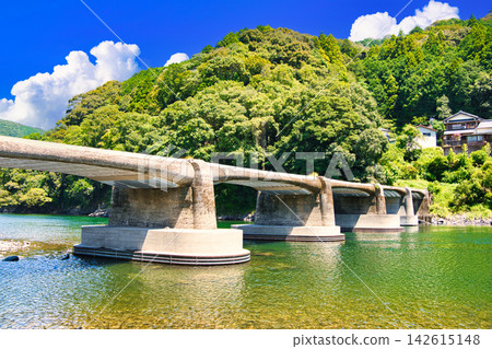 The breathtaking scenery of the beautiful, clear waters of the Shimanto River The breathtaking scenery of the beautiful, clear waters of the Shimanto River 142615148