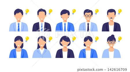 Icon set for businessmen (male and female) Icon set for businessmen (male and female) 142616709