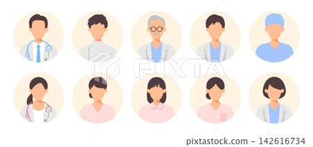 醫療保健工作者圖標集 142616734