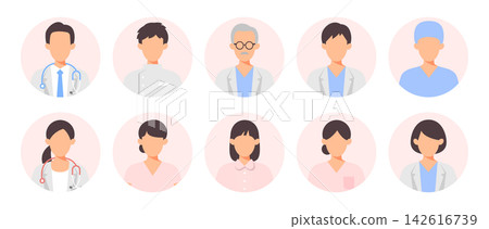 醫療保健工作者圖標集 醫療保健工作者圖標集 142616739