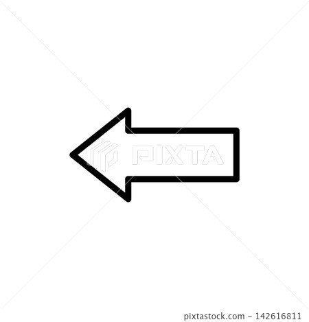 A simple sideways arrow icon A simple sideways arrow icon 142616811
