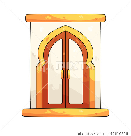 Illustration of mosque door Illustration of mosque door 142616836