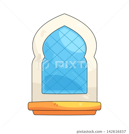 Illustration of mosque window Illustration of mosque window 142616837