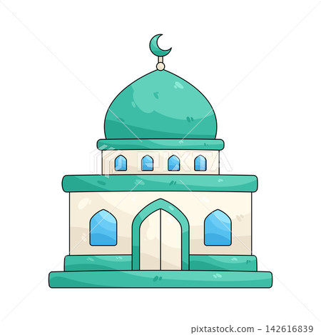 Illustration of small mosque Illustration of small mosque 142616839