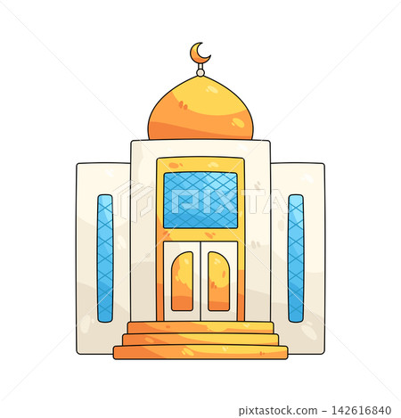 Illustration of modern mosque Illustration of modern mosque 142616840