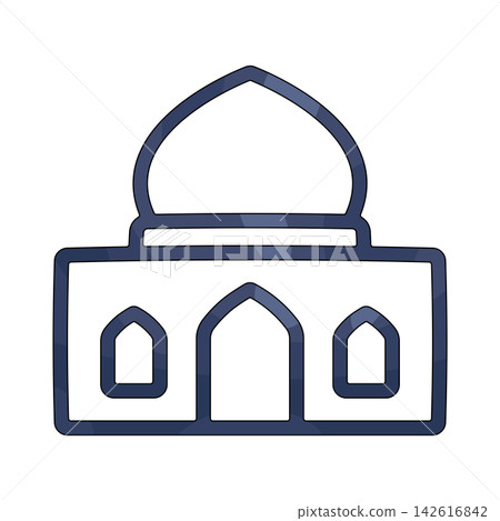Illustration of mosque outline Illustration of mosque outline 142616842