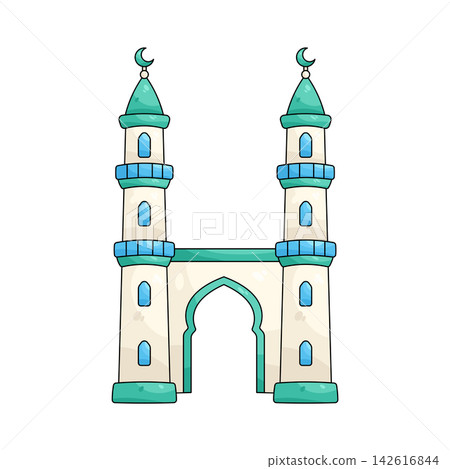Illustration of double minaret Illustration of double minaret 142616844