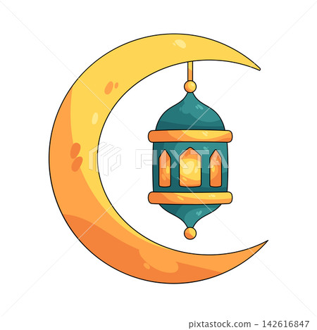 Illustration of islamic crescent Illustration of islamic crescent 142616847
