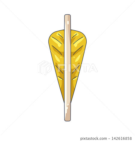 Illustration of feather fletching Illustration of feather fletching 142616858