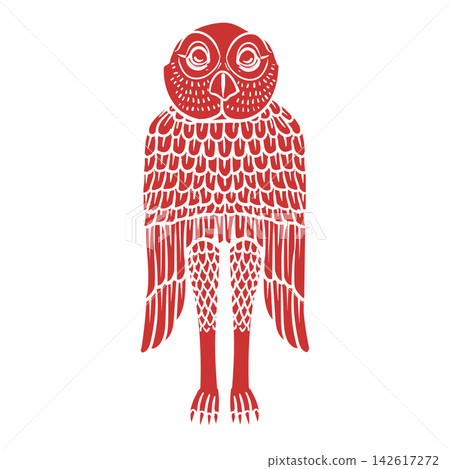 Owl painted in retro style Owl painted in retro style 142617272