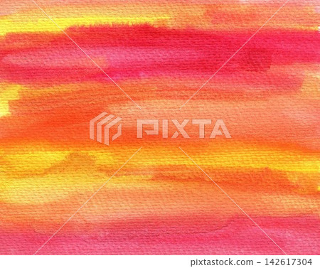 Abstract Watercolor Painting with Vibrant Blended Sunset Colors and Textured Paper Background Abstract Watercolor Painting with Vibrant Blended Sunset Colors and Textured Paper Background 142617304