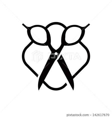Simple scissor silhouette design, symbol template illustration Simple scissor silhouette design, symbol template illustration 142617670
