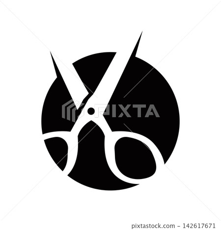 Simple scissor silhouette design, symbol template illustration Simple scissor silhouette design, symbol template illustration 142617671