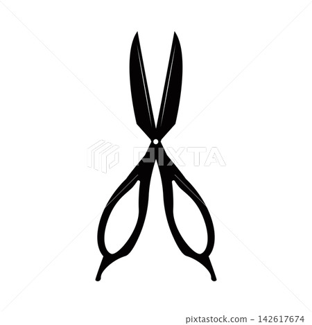 Simple scissor silhouette design, symbol template illustration Simple scissor silhouette design, symbol template illustration 142617674
