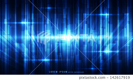 Modern futuristic geometric abstract background featuring translucent vertical glowing blue rays Modern futuristic geometric abstract background featuring translucent vertical glowing blue rays 142617919