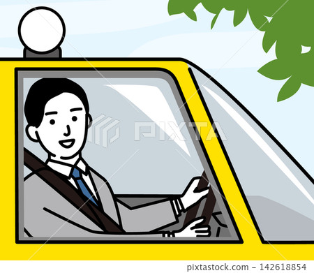 一位年輕的男計程車司機 一位年輕的男計程車司機 142618854