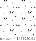 Panda face cartoon so cute.on triangle white background.pattern seamless vector and illustration. 142619141