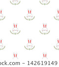 Face rabbit cartoon so cute.on white background.pattern seamless vector illustration. 142619149