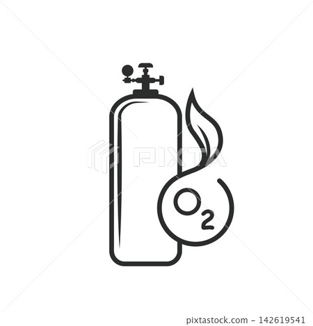 Oxygen cylinder outline vector icon element design template Oxygen cylinder outline vector icon element design template 142619541