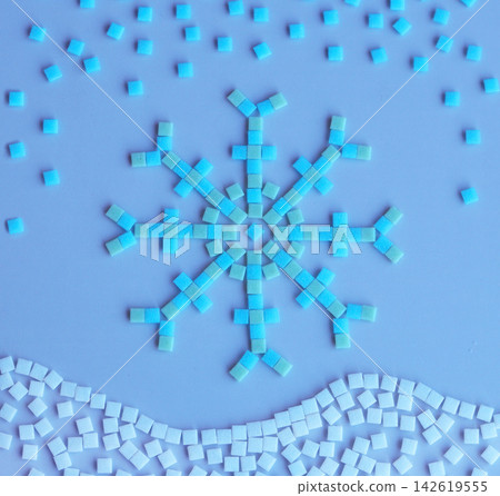 colorful pills and capsules pills on blue 142619555