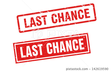 Set of red rubber stamp impressions with the text last chance, isolated on white background Set of red rubber stamp impressions with the text last chance, isolated on white background 142619590