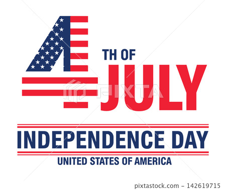 4th of july independence day united states of america typography design isolated on white background 4th of july independence day united states of america typography design isolated on white background 142619715