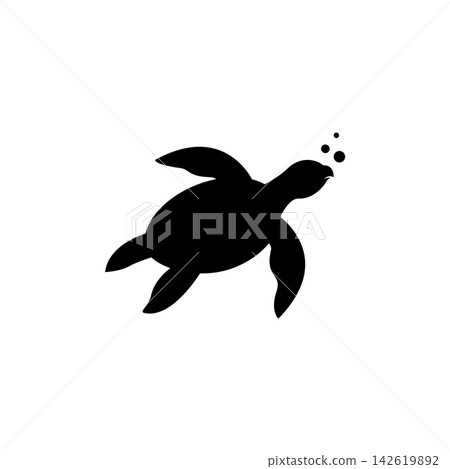Sea Turtle Silhouette Sea Turtle Silhouette 142619892