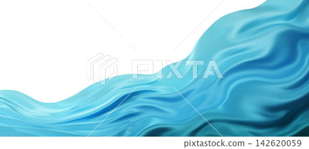 Abstract blue fabric waving isolated on white background with copy space design for Summer tropical concept banner design 3D render Abstract blue fabric waving isolated on white background with copy space design for Summer tropical concept banner design 3D render 142620059