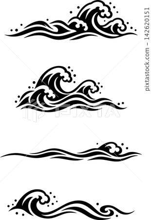 日式剪紙波浪插圖套裝 日式剪紙波浪插圖套裝 142620151