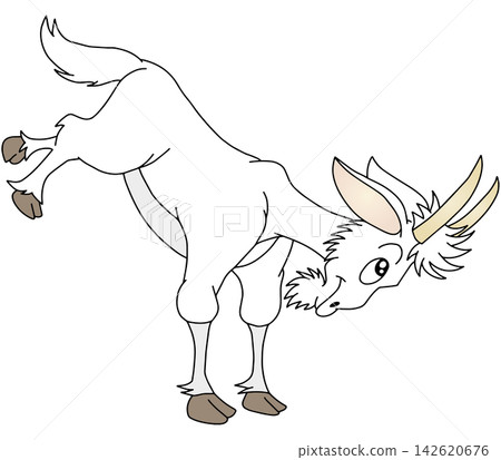 手繪動物插畫☆山羊 142620676
