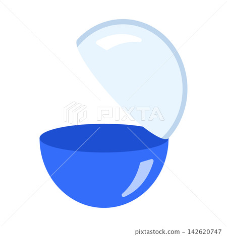 Illustration of an open blue capsule Illustration of an open blue capsule 142620747