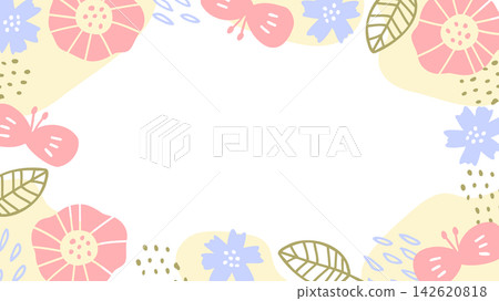 蝴蝶和花框架 142620818