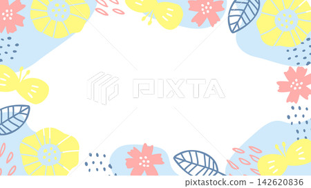 Butterfly and flower frame Butterfly and flower frame 142620836