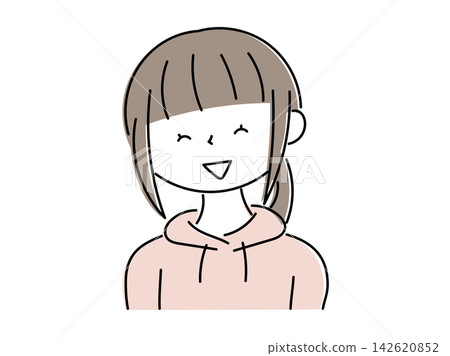 一幅描繪小女孩微笑的插圖。 一幅描繪小女孩微笑的插圖。 142620852