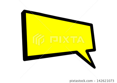 A simple illustration of a three-dimensional yellow speech bubble with a sense of depth. A simple illustration of a three-dimensional yellow speech bubble with a sense of depth. 142621073