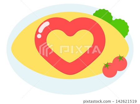 可愛的蛋包飯(心型) 可愛的蛋包飯(心型) 142621519