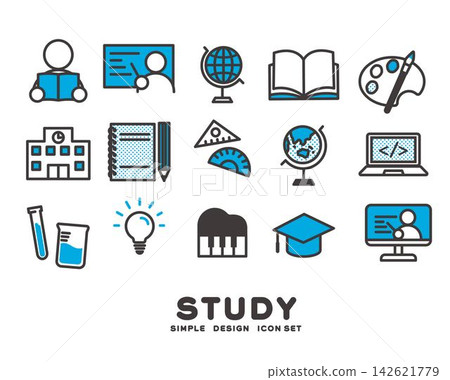 Vector illustrations of icons related to studying and education. Vector illustrations of icons related to studying and education. 142621779