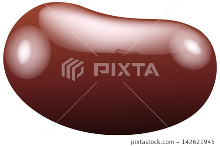 Single Brown Jelly Bean Candy Vector Illustration on White Background 142621945
