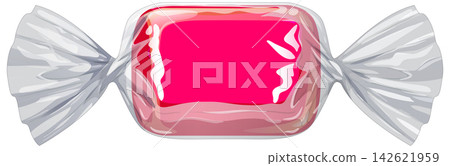 Pink Hard Candy in Transparent Cellophane Wrapper Vector Illustration Pink Hard Candy in Transparent Cellophane Wrapper Vector Illustration 142621959