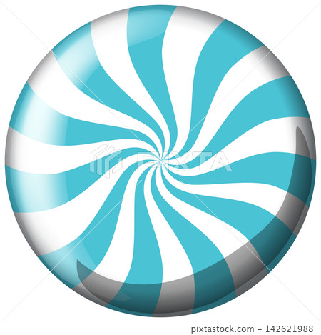 Blue and White Swirl Peppermint Candy Vector Illustration 142621988