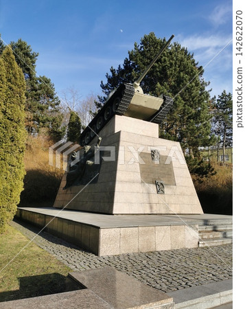 Russian panzer as monument in Ostrava Russian panzer as monument in Ostrava 142622070