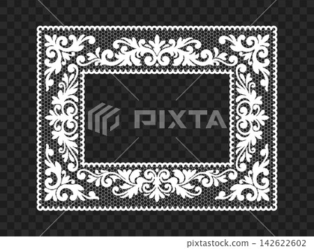 Vintage Lace Floral Border Frame with Ornamental Victorian Decorative Pattern Vintage Lace Floral Border Frame with Ornamental Victorian Decorative Pattern 142622602