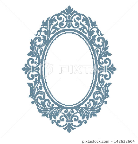 Vector Cross Stitch Embroidery Corner Ornament on isolated Background with Vintage Decoration Vector Cross Stitch Embroidery Corner Ornament on isolated Background with Vintage Decoration 142622604