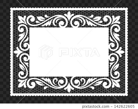 Vintage Lace Border Frame with Ornamental Victorian Decorative Pattern Vintage Lace Border Frame with Ornamental Victorian Decorative Pattern 142622605