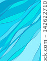Postcard-sized blue line art background featuring water curves and a modern, beautiful wave pattern. 142622710