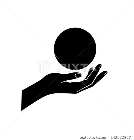 human hand with drop of water icon human hand with drop of water icon 142622807