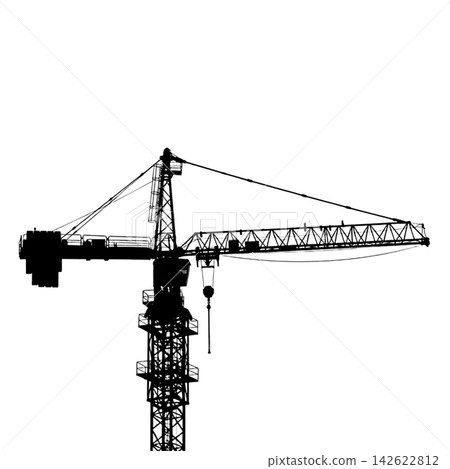 construction crane on a white background construction crane on a white background 142622812