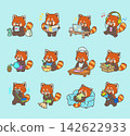 Cute Red Panda Characters Doing Everyday Activities and HobbiesDescription 142622933