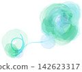 A gentle background illustration featuring light green and blue ink, reminiscent of watercolor-blended flowers. 142623317